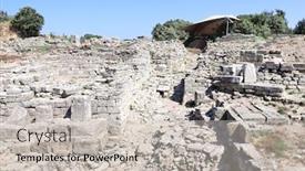  Presentation with heritage buildings - PPT layouts with ruins-of-stone-buildings background and a soft green colored foreground