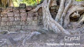  Presentation with cambodia - Beautiful presentation featuring ruins-of-ta-prohm-temple backdrop and a gray colored foreground