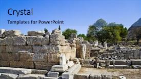  Presentation with corinth - Theme consisting of ruins of temple in corinth background and a light blue colored foreground