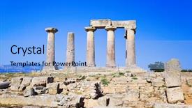  Presentation with corinth - Cool new PPT layouts with ruins of temple in corinth backdrop and a light blue colored foreground