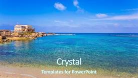  Presentation with ancient ruins - Colorful slide set enhanced with ruins of the ancient city backdrop and a ocean colored foreground