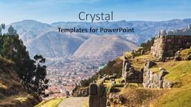  Presentation with inca - Colorful slide set enhanced with ruins-of-the-ancient-inca backdrop and a light blue colored foreground