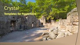  Presentation with ancient ruins - Cool new slides with ruins-of-the-ancient-phaselis backdrop and a tawny brown colored foreground