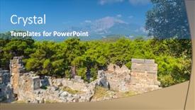  Presentation with ancient ruins - Slide set featuring ruins-of-the-ancient-phaselis background and a teal colored foreground