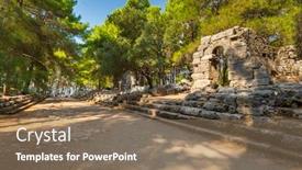  Presentation with ancient ruins - Slide set consisting of ruins-of-the-ancient-phaselis background and a violet colored foreground