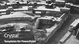  Presentation with roman theatre - Cool new PPT layouts with ruins of the ancient roman backdrop and a dark gray colored foreground