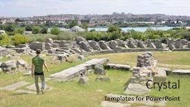  Presentation with ancient ruins - Amazing theme having  backdrop and a  colored foreground