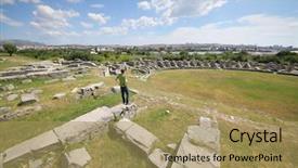  Presentation with roman ruins - Beautiful slides featuring  backdrop and a  colored foreground