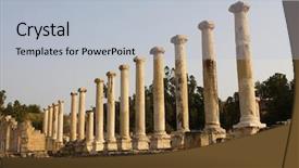  Presentation with roman ruins - Theme having ruins of the ancient roman background and a light blue colored foreground