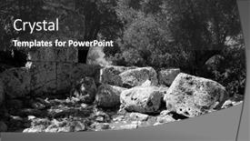  Presentation with greek - Theme with ruins-of-the-antcient-greek background and a dark gray colored foreground