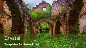 Presentation with jura - Presentation theme enhanced with ruins-of-the-baroque-wlodowice background and a tawny brown colored foreground