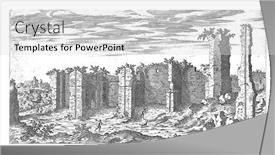  Presentation with engraving - Audience pleasing PPT theme consisting of ruins-of-the-baths backdrop and a light gray colored foreground