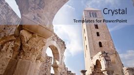  Presentation with church - Colorful slide set enhanced with ruins of the church backdrop and a light blue colored foreground