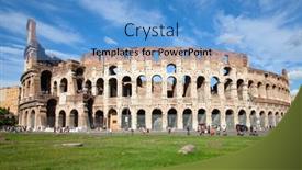  Presentation with rome italy - Slide set featuring ruins-of-the-colloseum background and a teal colored foreground