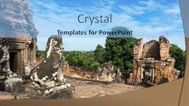  Presentation with cambodia - Presentation theme with ruins of the east mebon temple angkor area siem reap cambodia background and a light blue colored foreground
