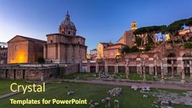  Presentation with forum - Theme consisting of ruins-of-the-forum-romanum background and a tawny brown colored foreground