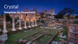  Presentation with starry night - Slides enhanced with ruins-of-the-forum-romanum background and a navy blue colored foreground