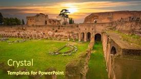  Presentation with ancient ruins - Beautiful PPT layouts featuring ruins-of-the-hippodrome backdrop and a tawny brown colored foreground