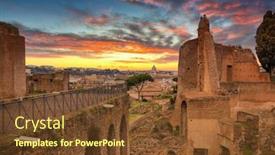  Presentation with ancient ruins - Colorful slide set enhanced with ruins-of-the-house backdrop and a tawny brown colored foreground
