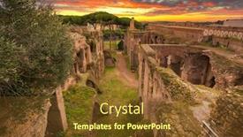  Presentation with ancient ruins - Audience pleasing PPT theme consisting of ruins-of-the-house backdrop and a tawny brown colored foreground