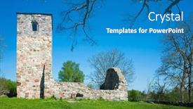  Presentation with church blue - PPT layouts featuring ruins-of-the-lilla-rytterne background and a teal colored foreground