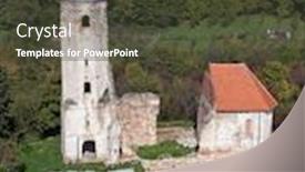  Presentation with church medieval - PPT theme consisting of ruins-of-the-medieval-church background and a tawny brown colored foreground