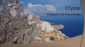  Presentation with knights - Amazing presentation design having ruins of the medieval crusade backdrop and a teal colored foreground