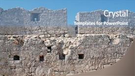  Presentation with knights - Presentation with ruins of the medieval crusader background and a teal colored foreground