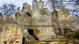  Presentation with czech republic - Presentation theme enhanced with ruins-of-the-mountain-castle background and a  colored foreground