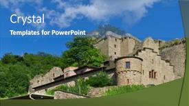  Presentation with europe - Cool new theme with ruins-of-the-old-castle backdrop and a teal colored foreground