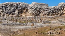  Presentation with roman ruins - PPT layouts with ruins-of-the-old-roman background and a coral colored foreground
