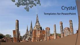  Presentation with ayutthaya - Amazing presentation theme having ruins-of-the-old-walled backdrop and a  colored foreground