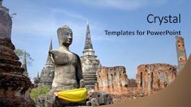  Presentation with ayutthaya - Presentation consisting of ruins-of-the-old-walled background and a  colored foreground