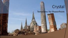  Presentation with ayutthaya - Beautiful presentation design featuring ruins-of-the-old-walled backdrop and a  colored foreground