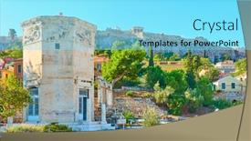  Presentation with roman ruins - Cool new slides with ruins of the roman forum and plaka district on the slope of acropolis hill in athens in the morning greece backdrop and a arctic colored foreground