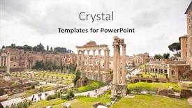  Presentation with forum - Audience pleasing PPT theme consisting of ruins-of-the-roman-forum backdrop and a white colored foreground