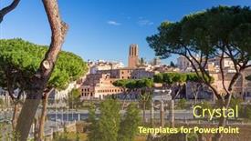  Presentation with forum - Cool new slide deck with ruins-of-the-roman-forum backdrop and a tawny brown colored foreground