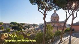  Presentation with forum - Presentation design consisting of ruins-of-the-roman-forum background and a tawny brown colored foreground