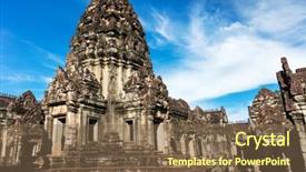  Presentation with cambodia - Amazing slide set having ruins of the temple banteay srey angkor area siem reap cambodia backdrop and a tawny brown colored foreground