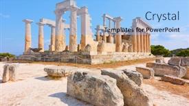  Presentation with greek architecture - PPT layouts featuring ruins-of-the-temple background and a light blue colored foreground