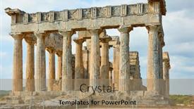  Presentation with temple - Cool new PPT layouts with ruins-of-the-temple backdrop and a coral colored foreground