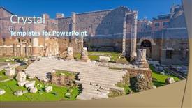  Presentation with forum - Beautiful slide set featuring ruins-of-the-trajan-forum backdrop and a ocean colored foreground