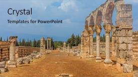  Presentation with middle east map countries - Cool new theme with ruins of the umayyad aanjar backdrop and a  colored foreground