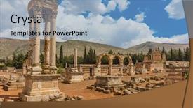  Presentation with middle east - Theme featuring ruins of the umayyad aanjar background and a  colored foreground