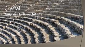  Presentation with now - Theme enhanced with ruins of theater in ancient hierapolis now pamukkale turkey background and a gray colored foreground