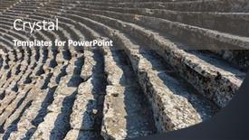  Presentation with ancient ruins - PPT layouts with ruins of theater in ancient hierapolis now pamukkale turkey background and a dark gray colored foreground
