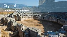  Presentation with ancient ruins - Colorful presentation theme enhanced with ruins-of-theatre-in-xanthos backdrop and a teal colored foreground