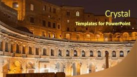  Presentation with rome - Presentation featuring ruins-of-trajan-s-market background and a tawny brown colored foreground
