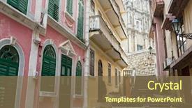  Presentation with macau - PPT theme having paul's cathedral in macau background and a violet colored foreground