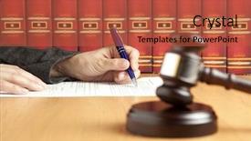  Presentation with gavel - Amazing theme having rule law - gavel backdrop and a red colored foreground
